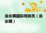 翁永曦国际观察员（翁永曦）