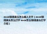 excel斜线表头怎么输入文字（excel斜线表头怎么打字 exce怎么l斜线表头打字介绍）