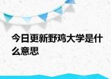 今日更新野鸡大学是什么意思