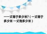 一一丈等于多少米?（一丈等于多少米 一丈有多少米）