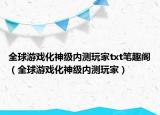 全球游戏化神级内测玩家txt笔趣阁（全球游戏化神级内测玩家）