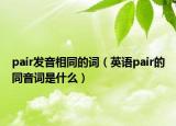 pair发音相同的词（英语pair的同音词是什么）