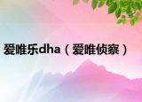 爱唯乐dha（爱唯侦察）
