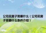 公司买房子需要什么（公司买房子需要什么条件介绍）