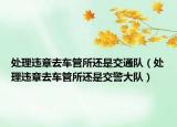 处理违章去车管所还是交通队（处理违章去车管所还是交警大队）