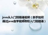java从入门到精通视频（新手如何通过java自学视频教程入门到精通）
