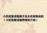 小区配套设施属于业主还是物业的（小区配套设施有哪些介绍）