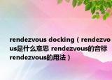 rendezvous docking（rendezvous是什么意思 rendezvous的音标 rendezvous的用法）