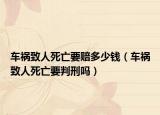 车祸致人死亡要赔多少钱（车祸致人死亡要判刑吗）