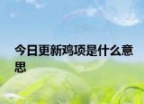 今日更新鸡项是什么意思