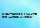 rave是什么意思英语（rave是什么意思 rave的音标 rave的用法）