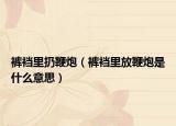 裤裆里扔鞭炮（裤裆里放鞭炮是什么意思）