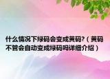 什么情况下绿码会变成黄码?（黄码不管会自动变成绿码吗详细介绍）