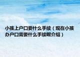小孩上户口要什么手续（现在小孩办户口需要什么手续呢介绍）