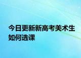 今日更新新高考美术生如何选课