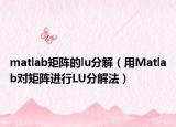 matlab矩阵的lu分解（用Matlab对矩阵进行LU分解法）