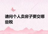 请问个人卖房子要交哪些税