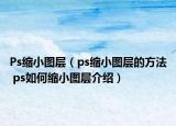 Ps缩小图层（ps缩小图层的方法 ps如何缩小图层介绍）