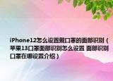 iPhone12怎么设置戴口罩的面部识别（苹果13口罩面部识别怎么设置 面部识别口罩在哪设置介绍）