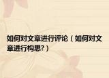 如何对文章进行评论（如何对文章进行构思?）