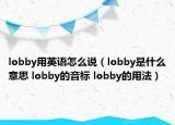 lobby用英语怎么说（lobby是什么意思 lobby的音标 lobby的用法）