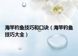 海竿钓鱼技巧和口诀（海竿钓鱼技巧大全）