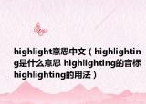 highlight意思中文（highlighting是什么意思 highlighting的音标 highlighting的用法）