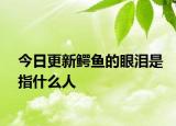 今日更新鳄鱼的眼泪是指什么人