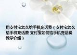 用支付宝怎么给手机充话费（支付宝怎么给手机充话费 支付宝如何给手机充话费教学介绍）