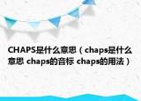 CHAPS是什么意思（chaps是什么意思 chaps的音标 chaps的用法）