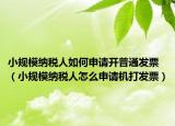 小规模纳税人如何申请开普通发票（小规模纳税人怎么申请机打发票）