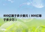 800亿等于多少美元（800亿等于多少万）