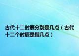 古代十二时辰分别是几点（古代十二个时辰是指几点）