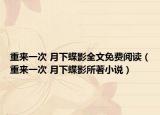 重来一次 月下蝶影全文免费阅读（重来一次 月下蝶影所著小说）