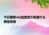 今日更新obj加虚线方框是什么网络用语