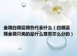 金领白领蓝领各代表什么（白领蓝领金领只类的是什么意思怎么分的）