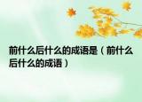前什么后什么的成语是（前什么后什么的成语）