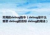 常用的debug指令（debug是什么意思 debug的音标 debug的用法）