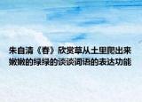 朱自清《春》欣赏草从土里爬出来嫩嫩的绿绿的谈谈词语的表达功能