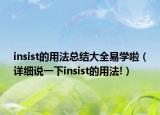 insist的用法总结大全易学啦（详细说一下insist的用法!）