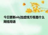 今日更新obj加虚线方框是什么网络用语