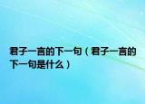 君子一言的下一句（君子一言的下一句是什么）