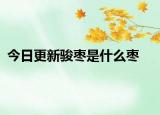 今日更新骏枣是什么枣
