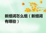 新组词怎么组（新组词有哪些）