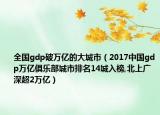 全国gdp破万亿的大城市（2017中国gdp万亿俱乐部城市排名14城入榜,北上广深超2万亿）