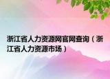 浙江省人力资源网官网查询（浙江省人力资源市场）