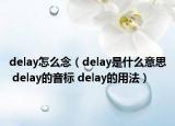 delay怎么念（delay是什么意思 delay的音标 delay的用法）