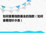 如何查看指数基金的指数（如何查看指针水表）