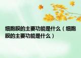 细胞膜的主要功能是什么（细胞膜的主要功能是什么）