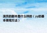 演员的剧本是什么样的（yy的基本使用方法）
